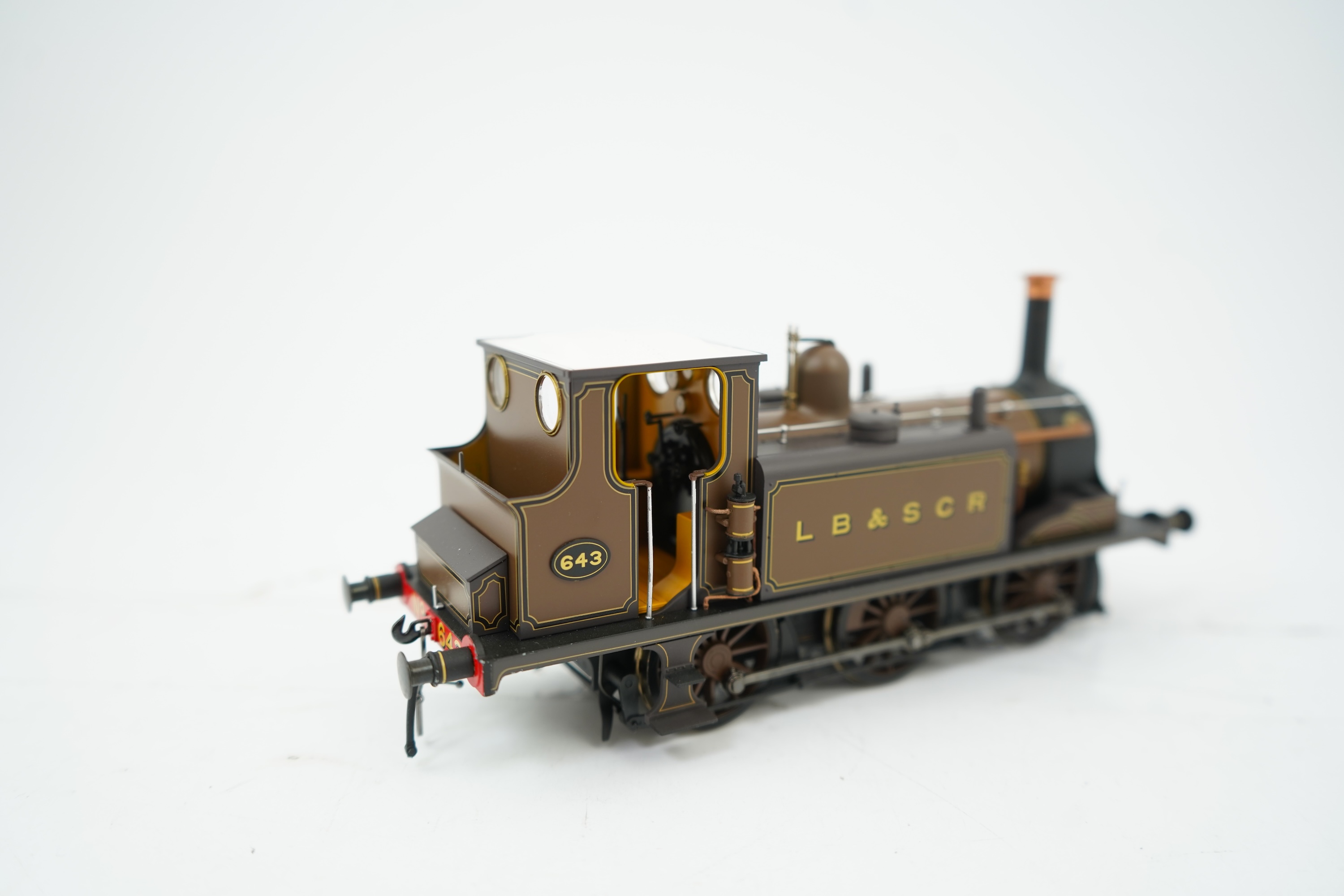 An 0 gauge Dapol model of LB&SCR Class A1, 643, 0-6-0T ‘terrier’ locomotive, powered for two rail operation, with original box and maintenance sheet.